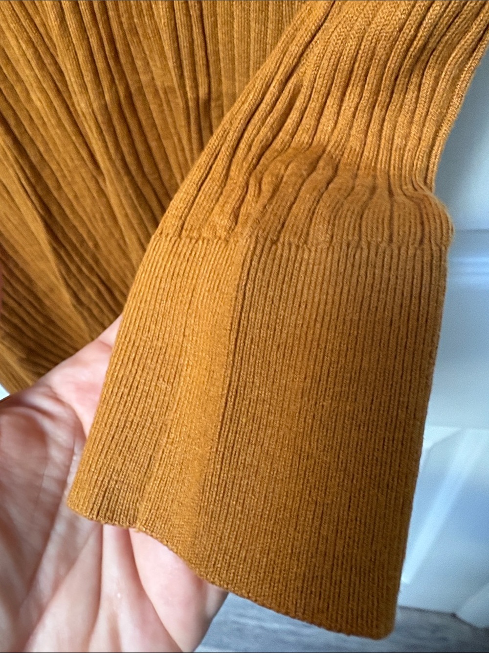 Anthropologie Ribbed Button-Front Long Sleeve Duster in Rust - Picture 9 of 9